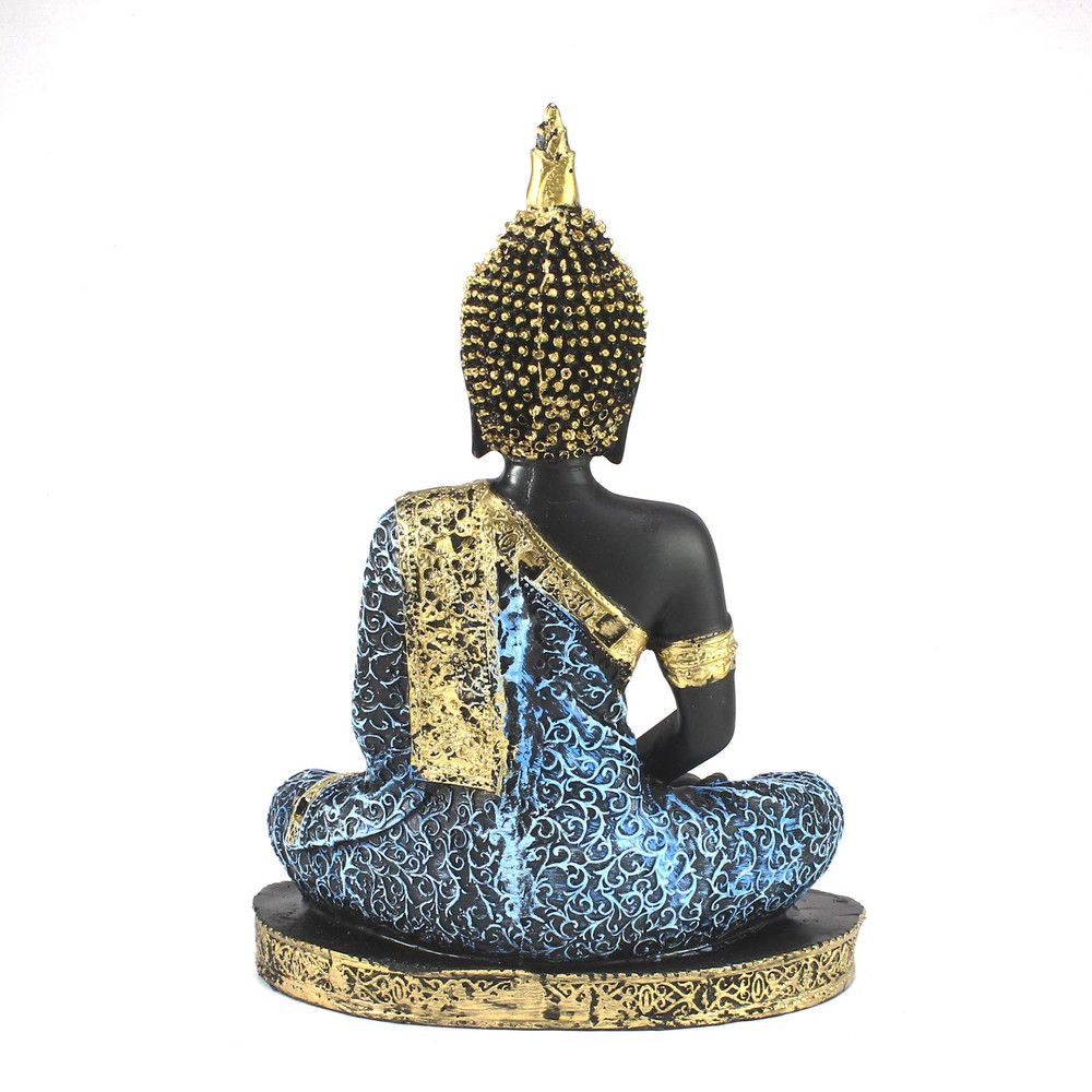 Buddha Showpiece Blue Polyresin 1