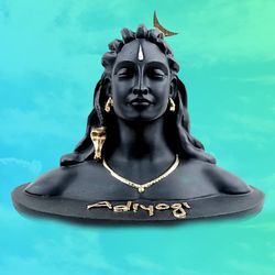 villa 4cm black adiyogi shiva statue for car dashboard, pooja & gift | mahadev murti idol, shankara for home & office