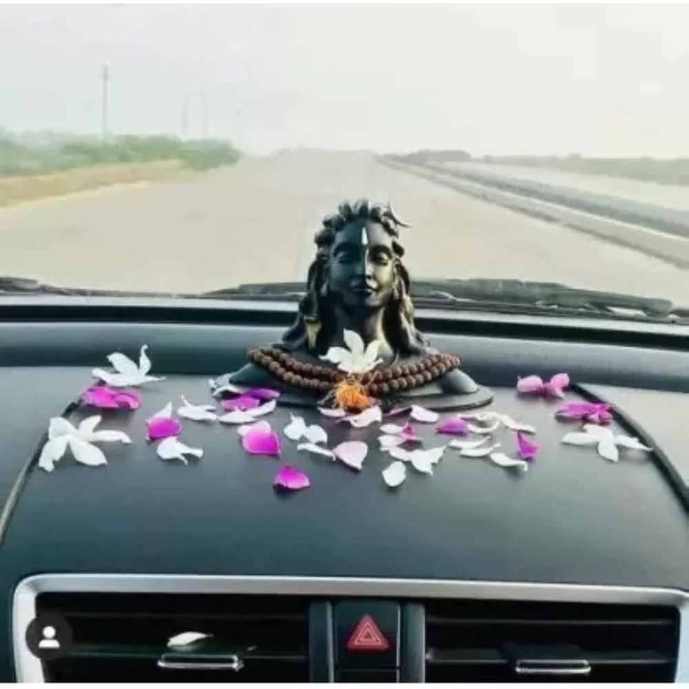 Villa 4cm Black Adiyogi Shiva Statue For Car Dashboard Pooja Gift Mahadev Murti Idol Shankara For 1