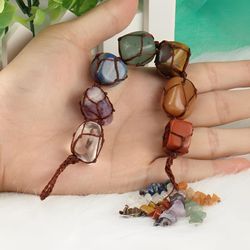 gemstones/reiki healing crystals tassel/wall hanger/spiritual meditation hanging ornament/window decoration