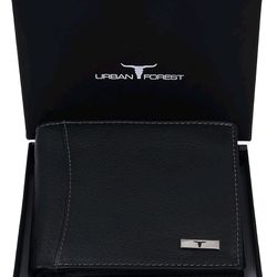 Oliver Black Leather Wallet for Men, 6 Card Slot