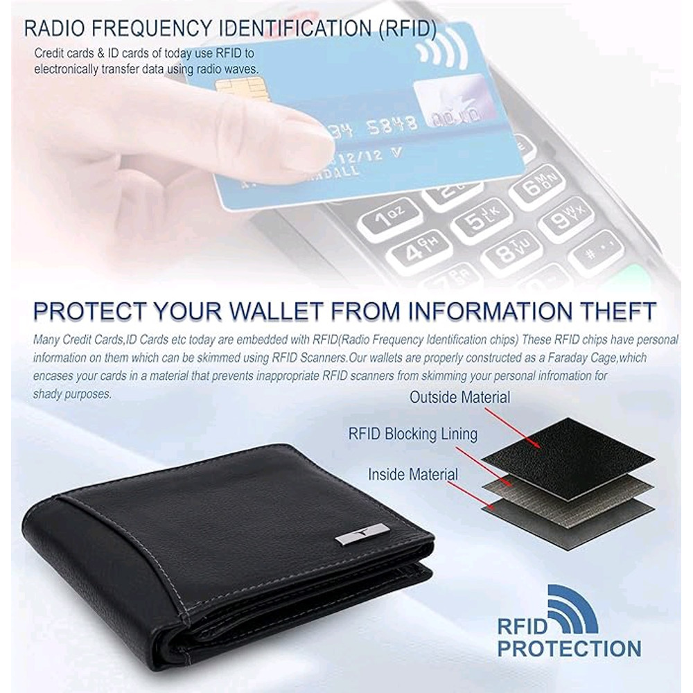 Oliver Black Leather Wallet Card Holder Set For Men 7