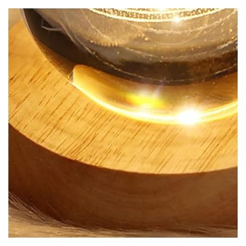 Big Moon Fairy 3D Crystal Ball Night Light With Wooden Base LED USB Table Lamp For Kids Teens And 2