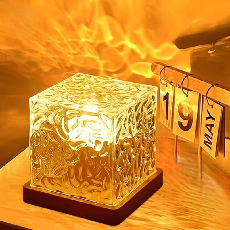 Romantic Ocean Wave Night Light Projector Lamp 3D Water Wave Effect Crystal Table Lamp Battery Not  0