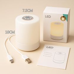 touch control led touch bedside night light,changing dimmable light for kids,3 colors led lamp