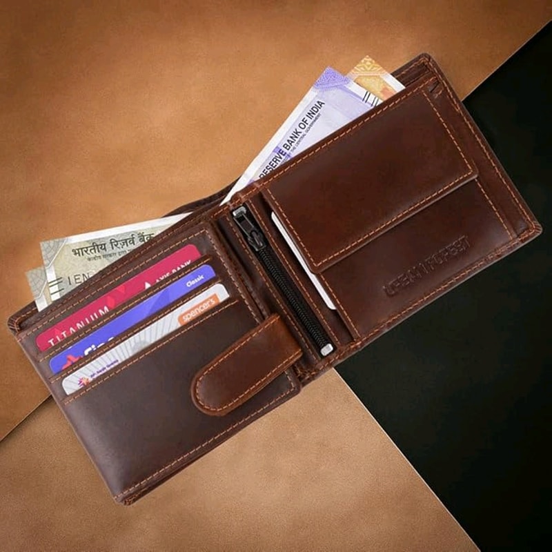 Zeus Caramel Brown Leather Wallet For Men 2