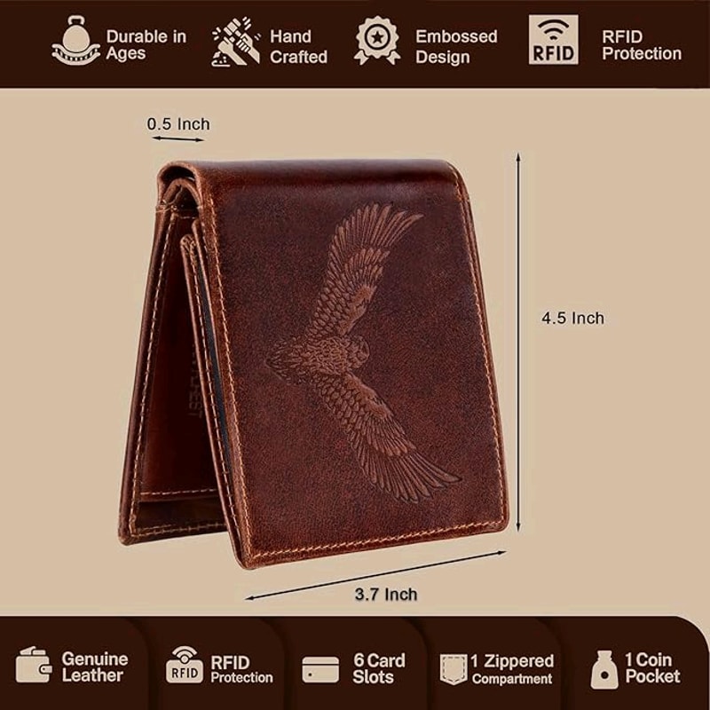 Zeus Caramel Brown Leather Wallet For Men 4