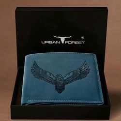 zeus vintage blue leather wallet for men