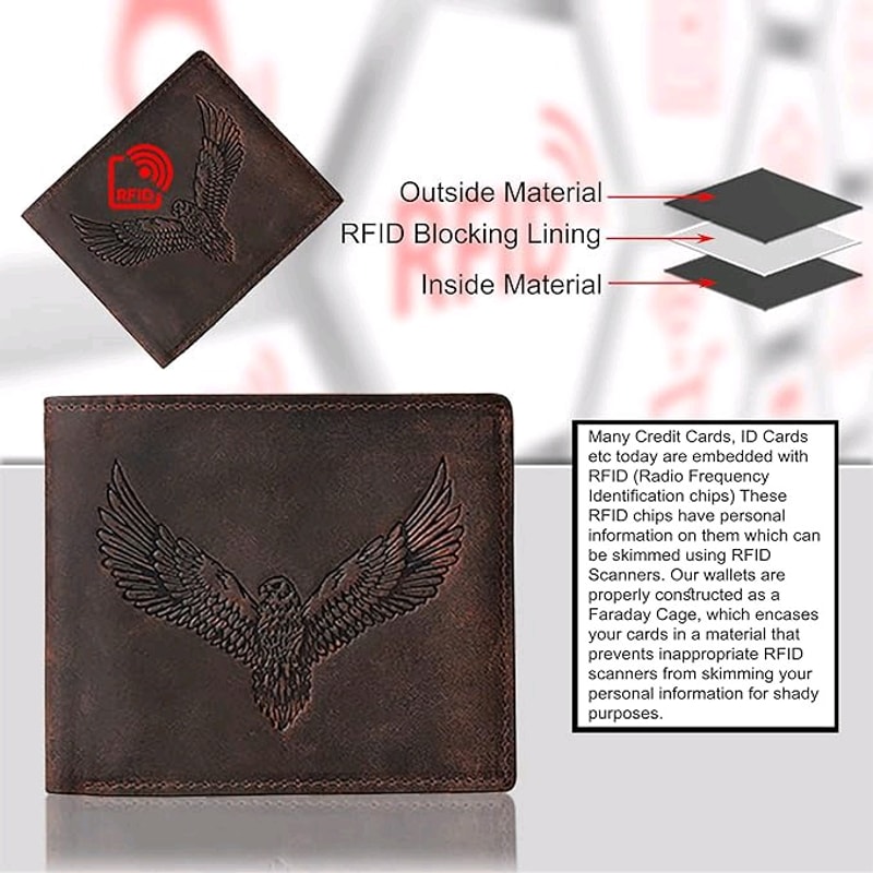 Zeus Vintage Brown Leather BiFold Wallet For Men 6 Card Slot 6