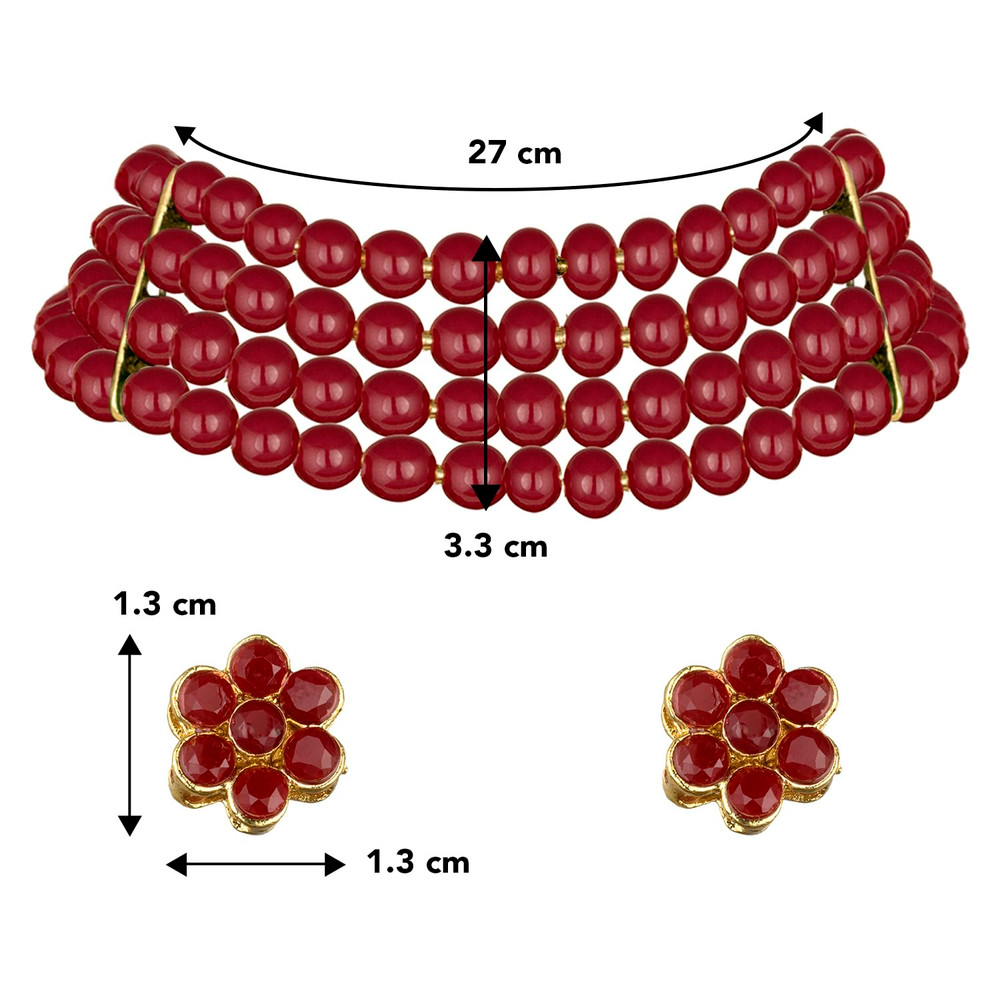 Faux Pearl Necklace  Jewelry Set Gift For Women 5