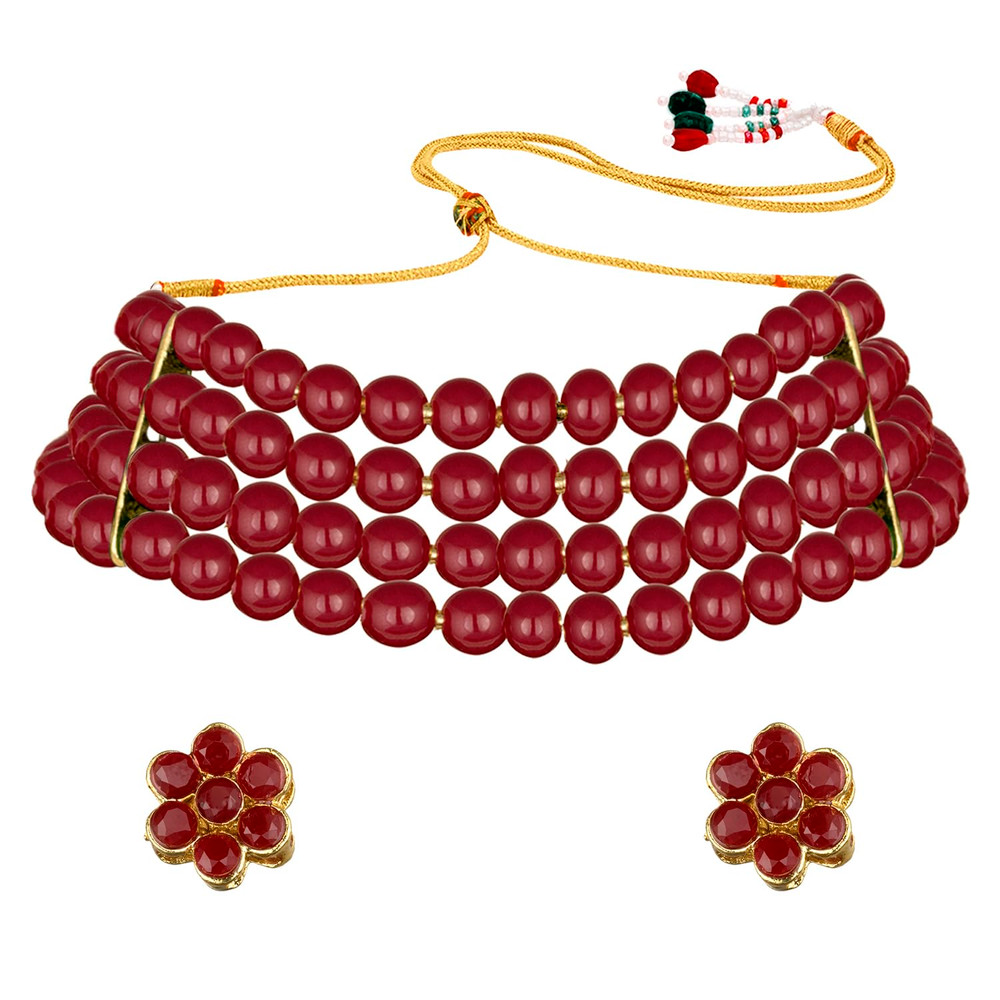 Faux Pearl Necklace  Jewelry Set Gift For Women 0