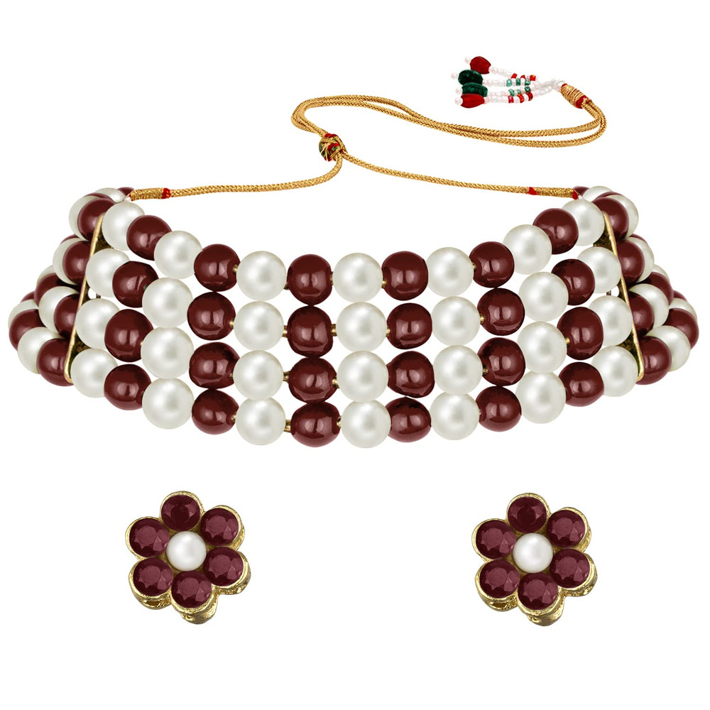 Faux Pearl Necklace A Jewelry Set Gift For Women 5