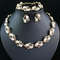 Latest Stylish Design Fancy Pearl Bracelet Earrings Necklace Jewellery Set For Women 1