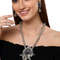 Latest Stylish Design Fancy Traditional Oxidised Silver Necklace Jewellery Set For Women 0