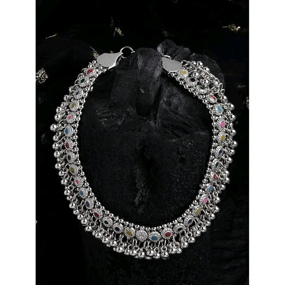 Latest Stylish Fancy Oxidised Silver Tribal Choker Necklace For Women  Girls 5