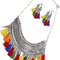 Women Oxidised Necklace Earring  Maang Tikka Set  Multicolor 1