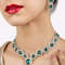 New Green Stones Dazzling Austrian Diamonds Embellished Necklace Earring Set For Women 1