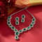 New Green Stones Dazzling Austrian Diamonds Embellished Necklace Earring Set For Women 2