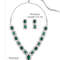 New Green Stones Dazzling Austrian Diamonds Embellished Necklace Earring Set For Women 4