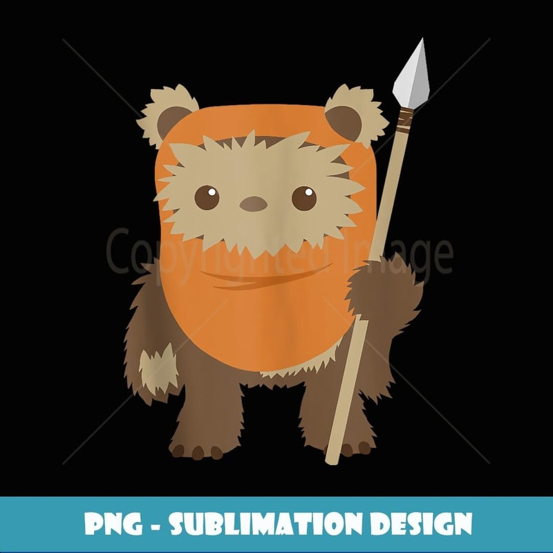Star Wars Ewok Cute Cartoon Portrait - Exclusive PNG Sublimation Download