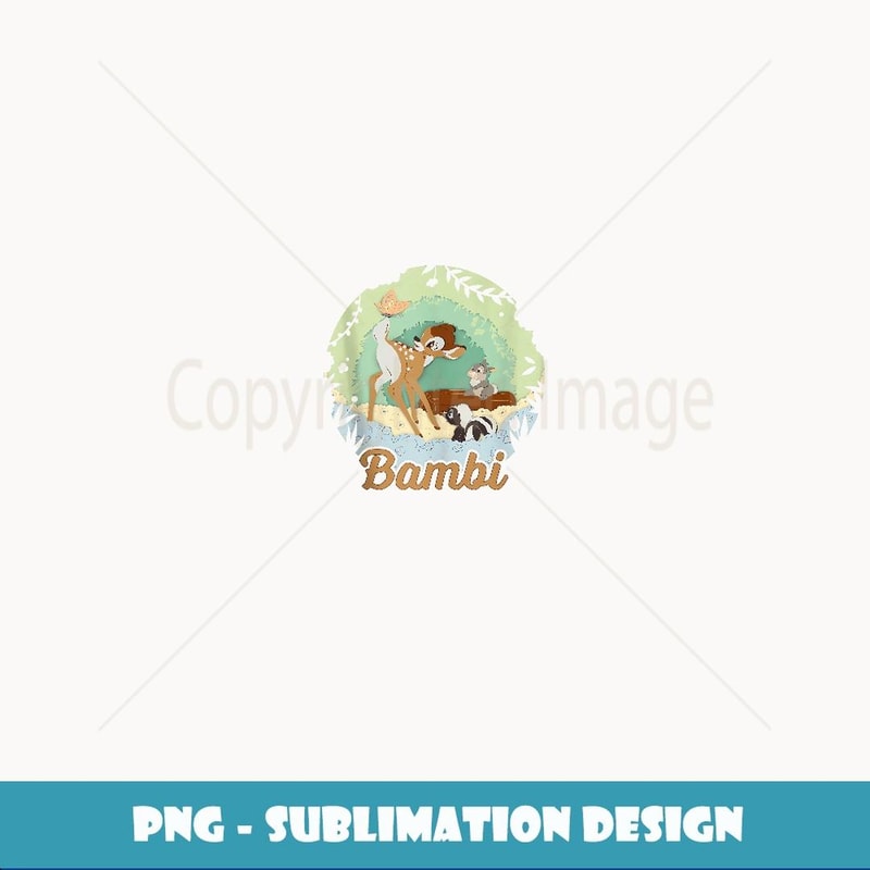 Disney Bambi Thumper And Flower Paper Cut Portrait - Artistic Sublimation Digital File