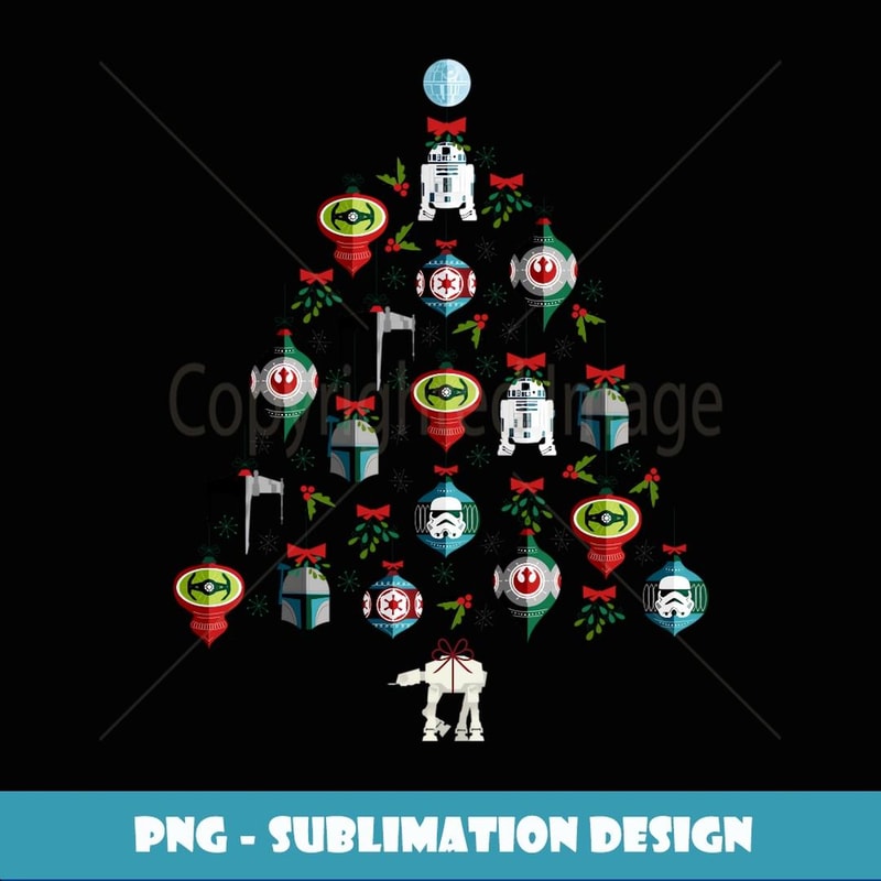 Star Wars Christmas Tree Ornaments Holiday - Instant PNG Sublimation Download