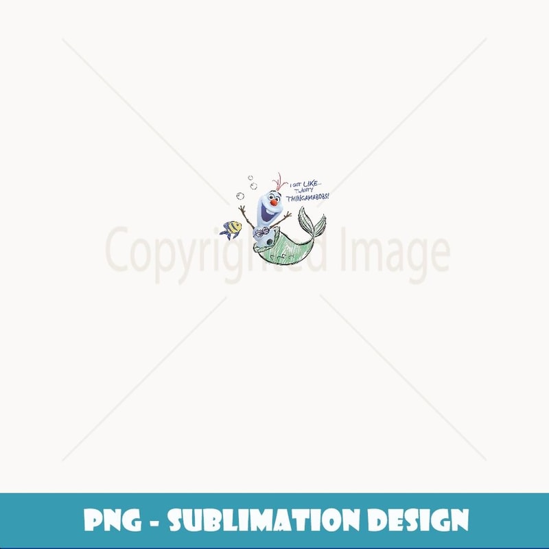 Disney Olaf Presents Ariel Costume Sketch - Elegant Sublimation PNG Download