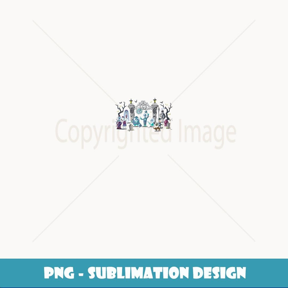 The Haunted Mansion Iconic Characters At Mansion's Entrance - Special Edition Sublimation PNG File