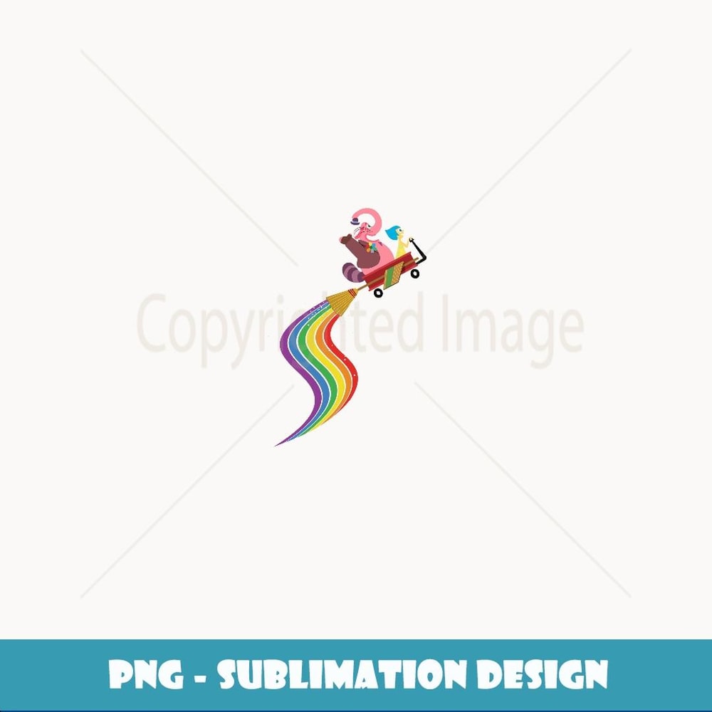 Disney Pixar Inside Out Bing Bong and Joy Rainbow - Unique Sublimation PNG Download