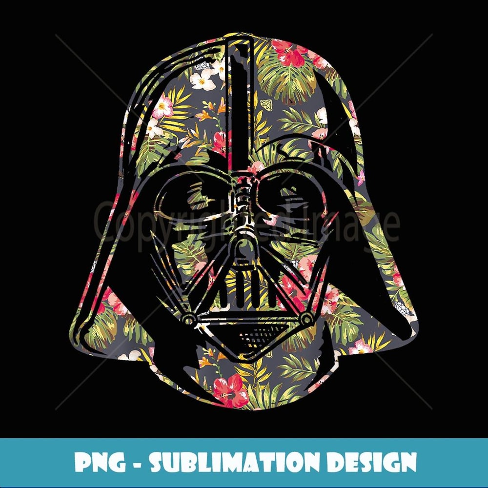 Star Wars Darth Vader Floral Tropical Flower - Creative Sublimation PNG Download