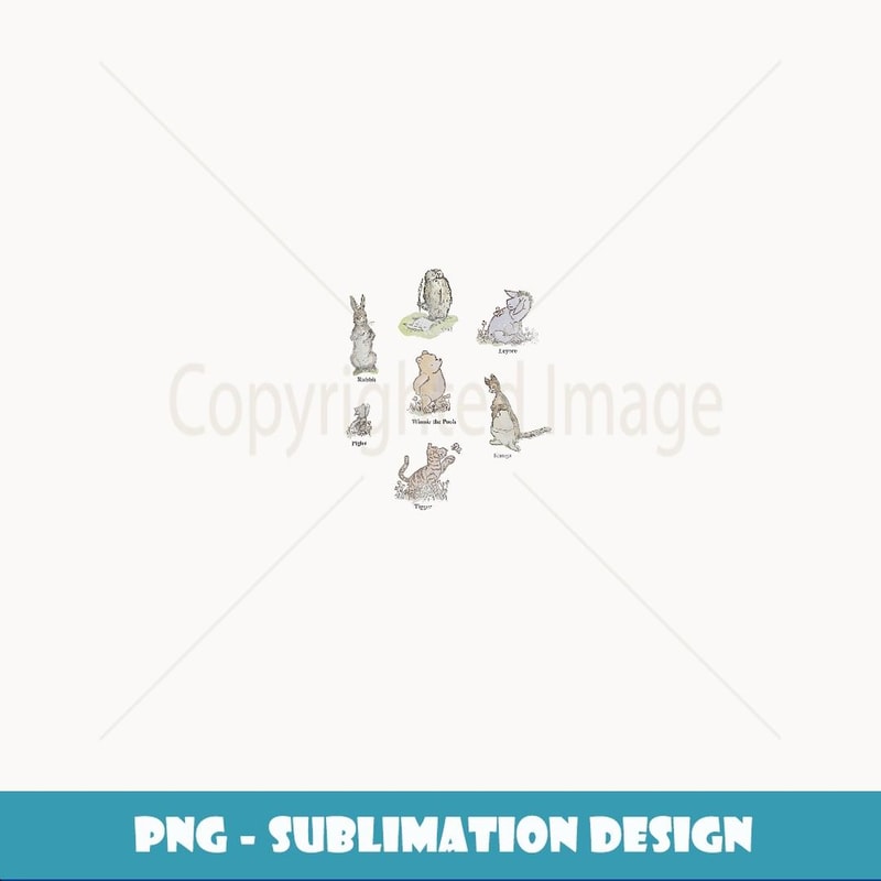 Disney Winnie The Pooh Classic Group Shot - PNG Transparent Sublimation File