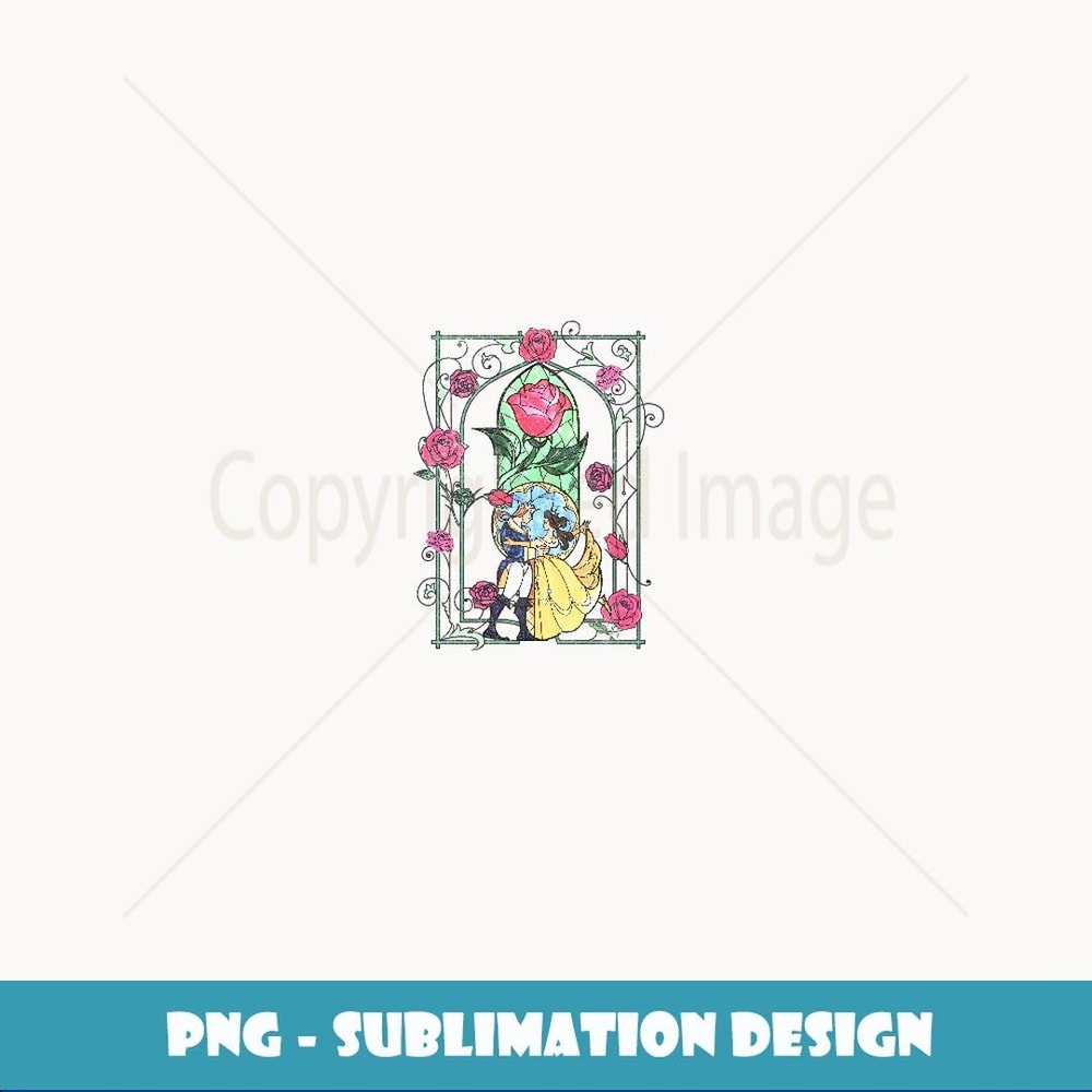 Disney Beauty & The Beast Stained Glass Dance Ever After - Stylish Sublimation Digital Download
