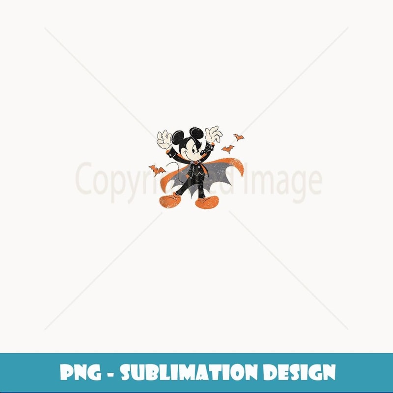 Disney Mickey Mouse Spooky Dracula Costume Halloween - Trendy Sublimation Digital Download