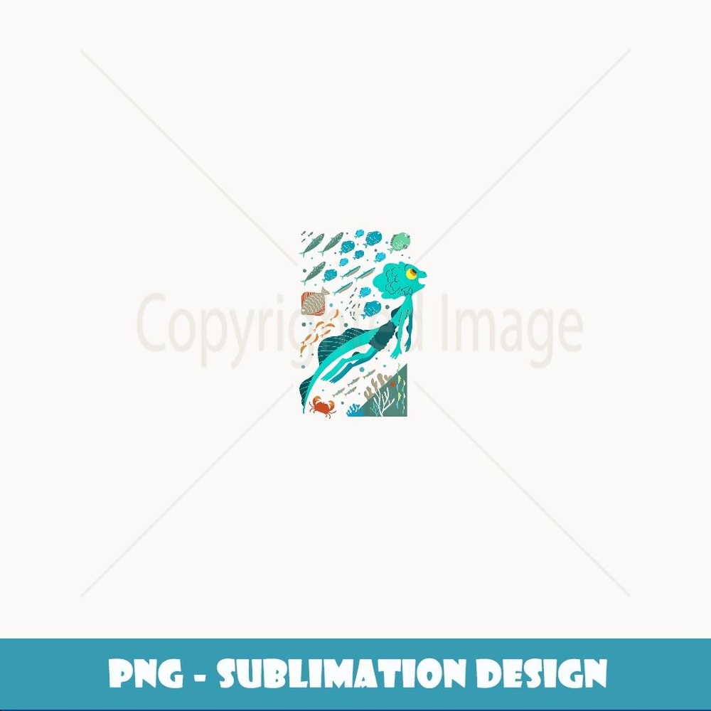Disney Pixar Luca Swimming With Fishes - Trendy Sublimation Digital Download