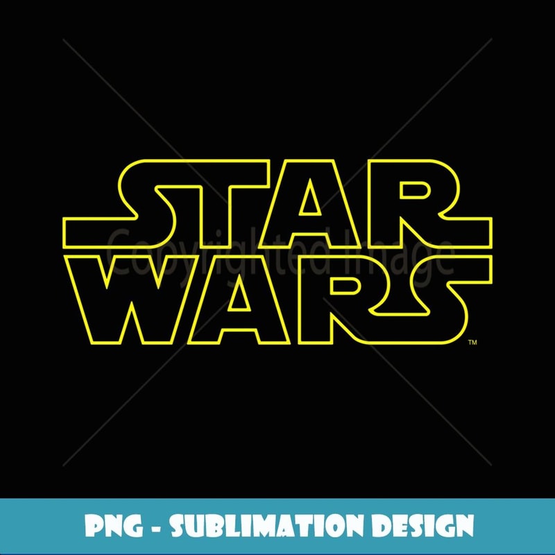 Star Wars Simple Yellow Logo Outline Graphic - Exclusive PNG Sublimation Download