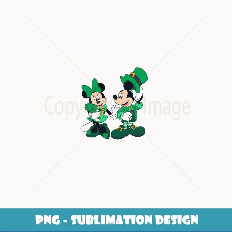 Disney Leprechaun Mickey Minnie Shamrock St. Patrickus Day - High-Quality PNG Sublimation Download