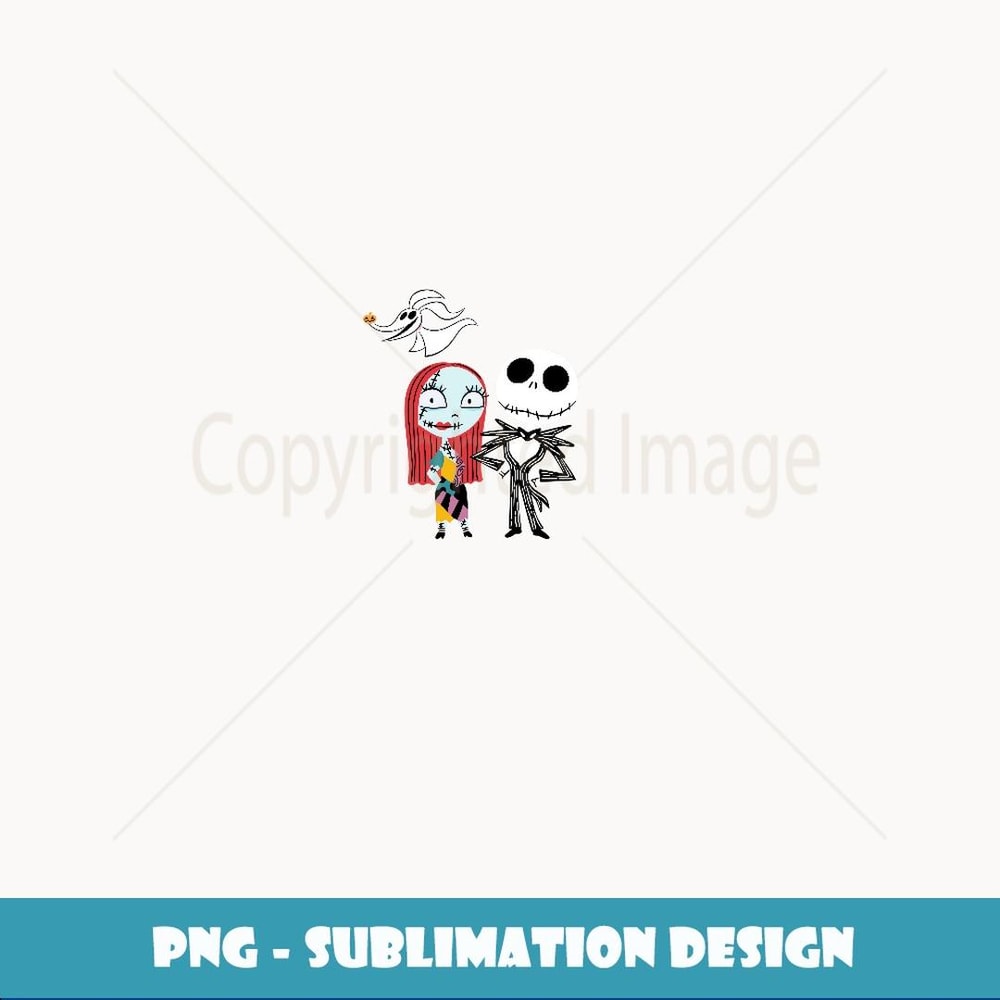 Disney Nightmare Before Christmas Dark Jack & Sally - PNG Transparent Sublimation File