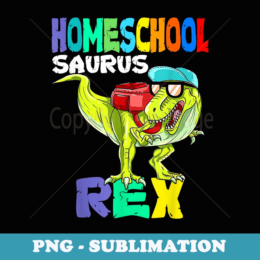 Homeschool saurus Rex Dinosaur Homeschool Back to School - Instant PNG Sublimation Download
