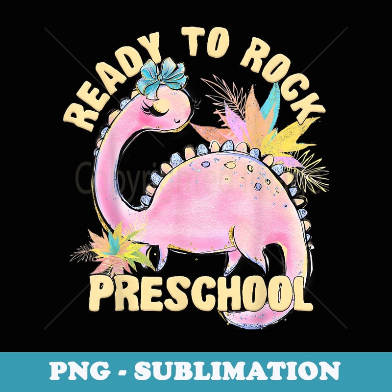 Preschool Girl Dinosaur Pink Dino Back To School Outfit - Premium Sublimation Digital Download