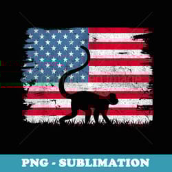 monkey american flag usa 4th of july boys girls - unique sublimation png download
