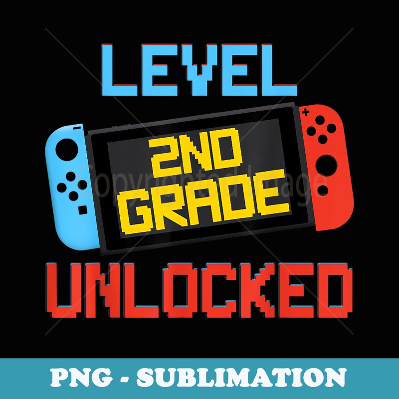 Level 2nd Grade Unlocked Back To School First Day Boy - Creative Sublimation PNG Download
