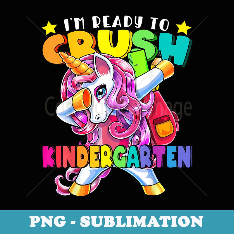 Kindergarten Dabbing Unicorn Back to School Girls - Premium PNG Sublimation File