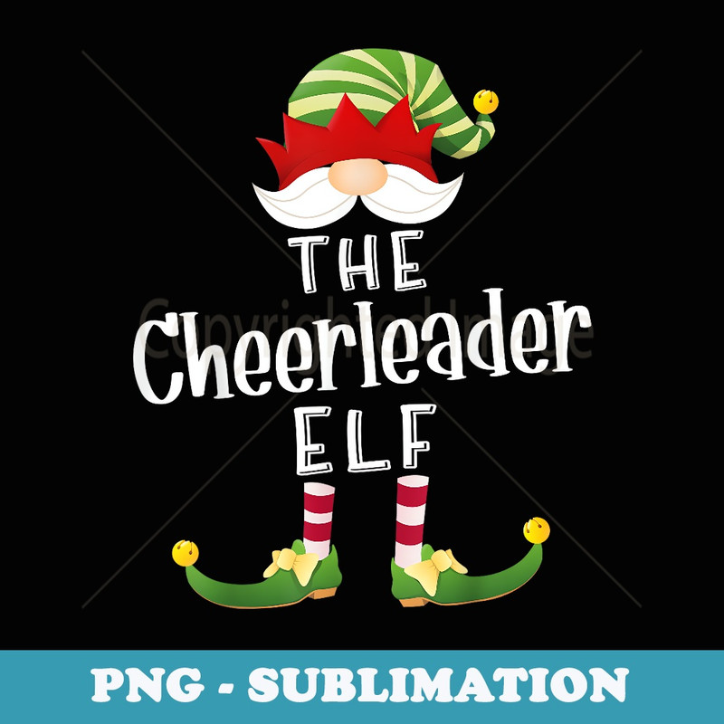Cheerleader Elf Group Christmas Funny Pajama Party - Digital Sublimation Download File