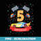5th fifth 5 five years old happy birthday race car t s - PNG Transparent Sublimation Design