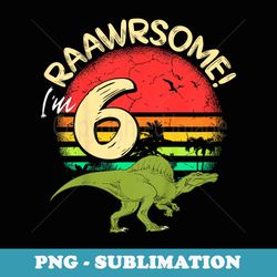 spinosaurus dinosaur 6 years boys girls birthday retro dino - trendy sublimation digital download
