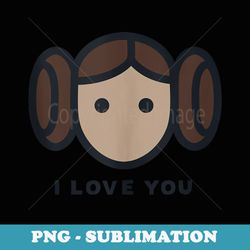 star wars cartoon princess leia i love you - high-resolution png sublimation file