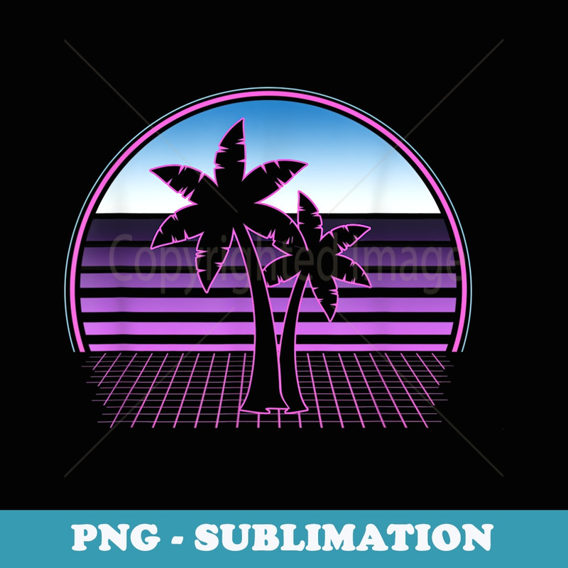 80s Vaporwave Aesthetic Palm Tree - Special Edition Sublimation PNG File