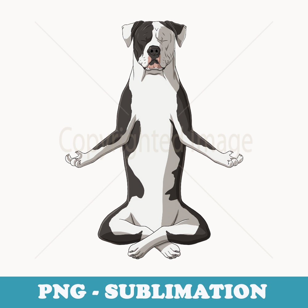 Funny Yoga Dog American Bulldog - High-Resolution PNG Sublimation File