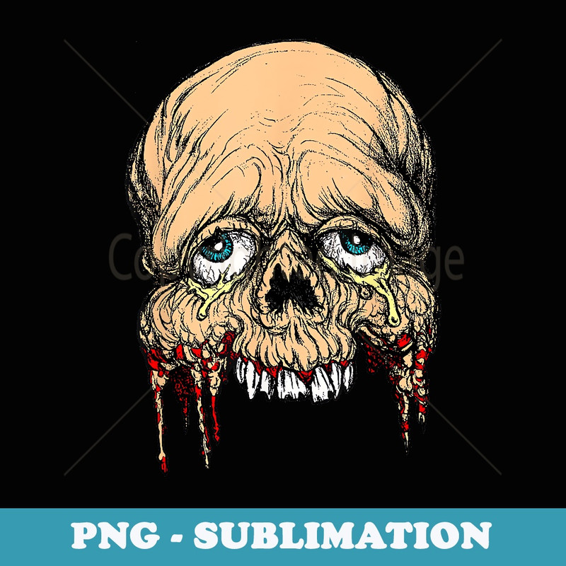 Half Face zombie skull Horror Art T - Aesthetic Sublimation Digital File