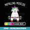 Installing Muscles Unicorn Rainbow Weightlifting T - Instant PNG Sublimation Download